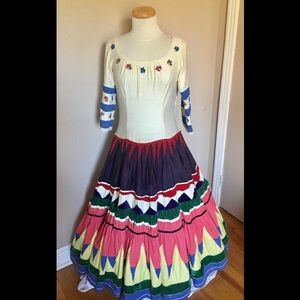 Vintage Folk Dance Dress Handmade
